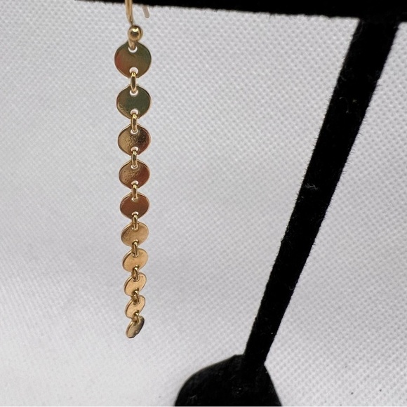 Gold medallion dangle drop earrings - Picture 2 of 4